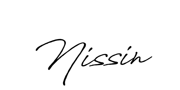 Create a beautiful signature design for name Nissin. With this signature (Antro_Vectra_Bolder) fonts, you can make a handwritten signature for free. Nissin signature style 7 images and pictures png