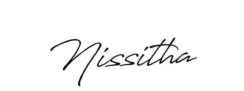 Also You can easily find your signature by using the search form. We will create Nissitha name handwritten signature images for you free of cost using Antro_Vectra_Bolder sign style. Nissitha signature style 7 images and pictures png