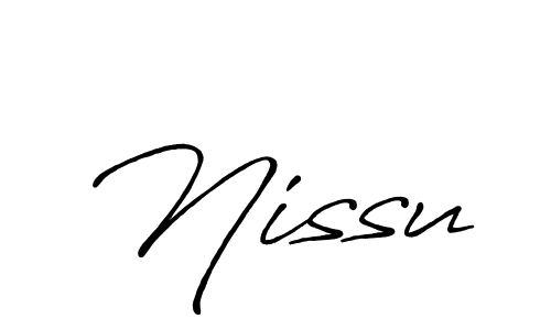 if you are searching for the best signature style for your name Nissu. so please give up your signature search. here we have designed multiple signature styles  using Antro_Vectra_Bolder. Nissu signature style 7 images and pictures png