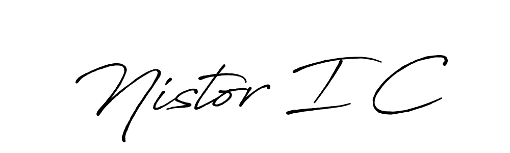 if you are searching for the best signature style for your name Nistor I C. so please give up your signature search. here we have designed multiple signature styles  using Antro_Vectra_Bolder. Nistor I C signature style 7 images and pictures png