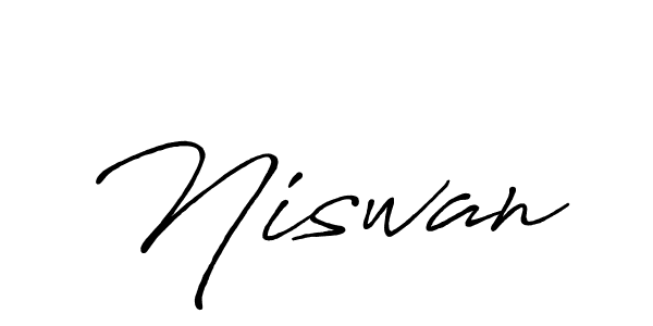 Make a beautiful signature design for name Niswan. With this signature (Antro_Vectra_Bolder) style, you can create a handwritten signature for free. Niswan signature style 7 images and pictures png