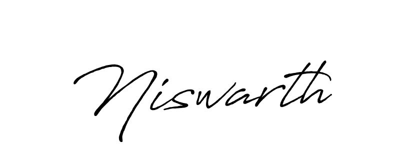 How to make Niswarth name signature. Use Antro_Vectra_Bolder style for creating short signs online. This is the latest handwritten sign. Niswarth signature style 7 images and pictures png