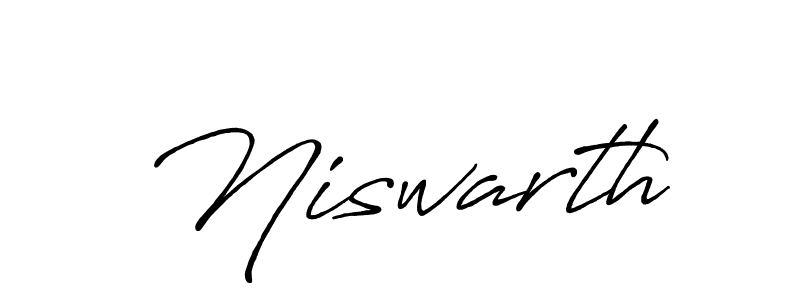 How to make Niswarth name signature. Use Antro_Vectra_Bolder style for creating short signs online. This is the latest handwritten sign. Niswarth signature style 7 images and pictures png