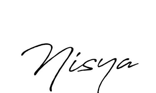 Make a beautiful signature design for name Nisya. With this signature (Antro_Vectra_Bolder) style, you can create a handwritten signature for free. Nisya signature style 7 images and pictures png