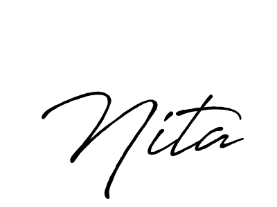 Make a beautiful signature design for name Nita. With this signature (Antro_Vectra_Bolder) style, you can create a handwritten signature for free. Nita signature style 7 images and pictures png
