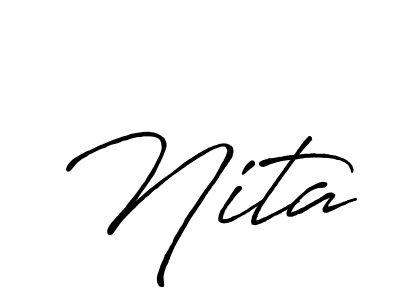 Make a beautiful signature design for name Nita. With this signature (Antro_Vectra_Bolder) style, you can create a handwritten signature for free. Nita signature style 7 images and pictures png