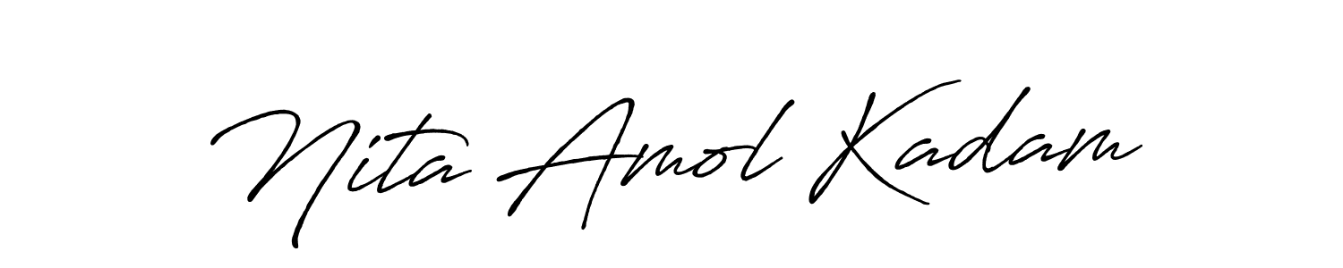 Make a beautiful signature design for name Nita Amol Kadam. With this signature (Antro_Vectra_Bolder) style, you can create a handwritten signature for free. Nita Amol Kadam signature style 7 images and pictures png