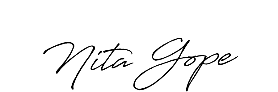 Make a beautiful signature design for name Nita Gope. With this signature (Antro_Vectra_Bolder) style, you can create a handwritten signature for free. Nita Gope signature style 7 images and pictures png
