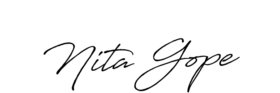 Also we have Nita Gope name is the best signature style. Create professional handwritten signature collection using Antro_Vectra_Bolder autograph style. Nita Gope signature style 7 images and pictures png