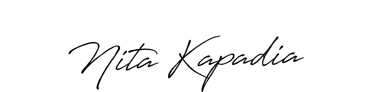 Make a beautiful signature design for name Nita Kapadia. With this signature (Antro_Vectra_Bolder) style, you can create a handwritten signature for free. Nita Kapadia signature style 7 images and pictures png