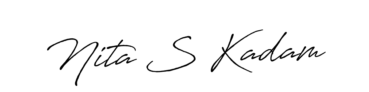How to Draw Nita S Kadam signature style? Antro_Vectra_Bolder is a latest design signature styles for name Nita S Kadam. Nita S Kadam signature style 7 images and pictures png