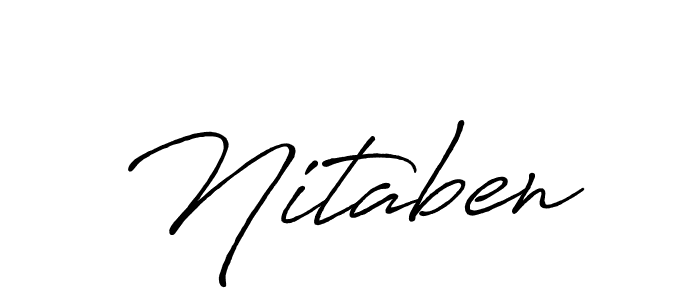 How to make Nitaben name signature. Use Antro_Vectra_Bolder style for creating short signs online. This is the latest handwritten sign. Nitaben signature style 7 images and pictures png