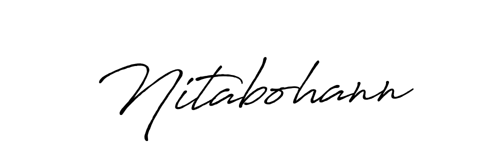How to Draw Nitabohann signature style? Antro_Vectra_Bolder is a latest design signature styles for name Nitabohann. Nitabohann signature style 7 images and pictures png