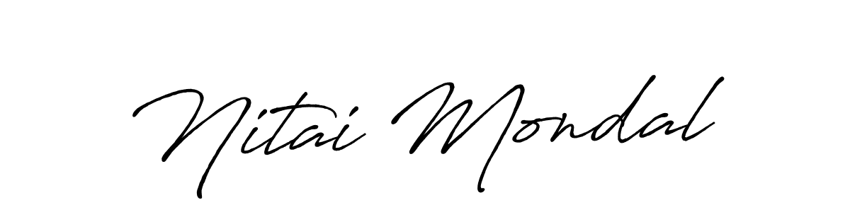 Create a beautiful signature design for name Nitai Mondal. With this signature (Antro_Vectra_Bolder) fonts, you can make a handwritten signature for free. Nitai Mondal signature style 7 images and pictures png