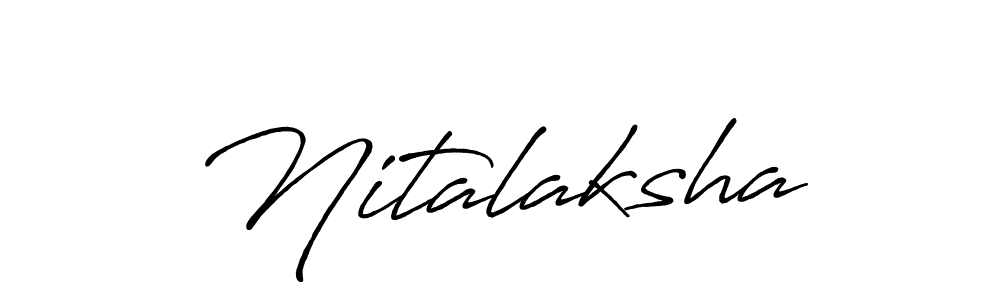 Create a beautiful signature design for name Nitalaksha. With this signature (Antro_Vectra_Bolder) fonts, you can make a handwritten signature for free. Nitalaksha signature style 7 images and pictures png