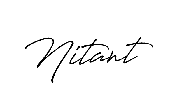 How to make Nitant signature? Antro_Vectra_Bolder is a professional autograph style. Create handwritten signature for Nitant name. Nitant signature style 7 images and pictures png