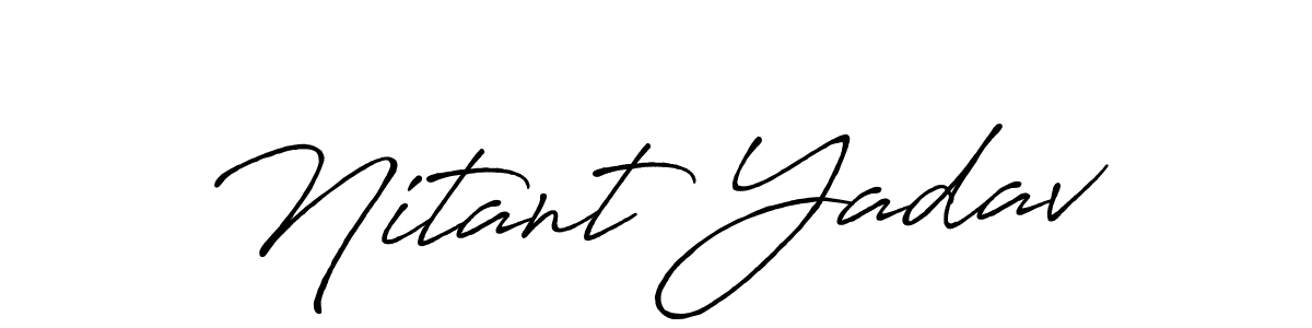How to make Nitant Yadav name signature. Use Antro_Vectra_Bolder style for creating short signs online. This is the latest handwritten sign. Nitant Yadav signature style 7 images and pictures png