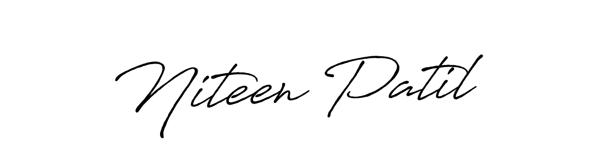 Make a beautiful signature design for name Niteen Patil. With this signature (Antro_Vectra_Bolder) style, you can create a handwritten signature for free. Niteen Patil signature style 7 images and pictures png