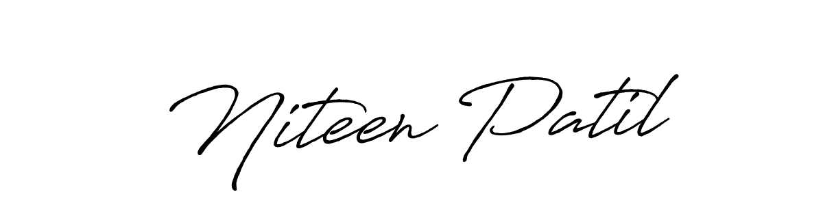 Make a beautiful signature design for name Niteen Patil. With this signature (Antro_Vectra_Bolder) style, you can create a handwritten signature for free. Niteen Patil signature style 7 images and pictures png