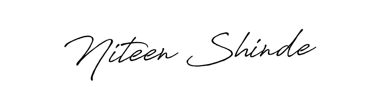 How to make Niteen Shinde name signature. Use Antro_Vectra_Bolder style for creating short signs online. This is the latest handwritten sign. Niteen Shinde signature style 7 images and pictures png