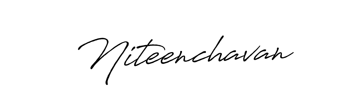 Make a beautiful signature design for name Niteenchavan. With this signature (Antro_Vectra_Bolder) style, you can create a handwritten signature for free. Niteenchavan signature style 7 images and pictures png