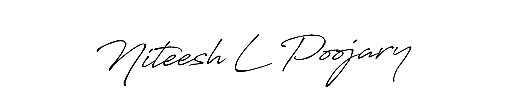 Also we have Niteesh L Poojary name is the best signature style. Create professional handwritten signature collection using Antro_Vectra_Bolder autograph style. Niteesh L Poojary signature style 7 images and pictures png