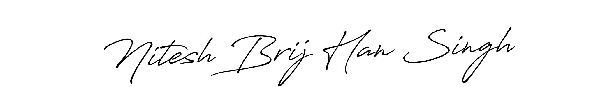 Create a beautiful signature design for name Nitesh Brij Han Singh. With this signature (Antro_Vectra_Bolder) fonts, you can make a handwritten signature for free. Nitesh Brij Han Singh signature style 7 images and pictures png