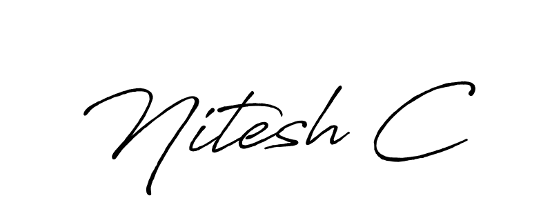 How to make Nitesh C name signature. Use Antro_Vectra_Bolder style for creating short signs online. This is the latest handwritten sign. Nitesh C signature style 7 images and pictures png