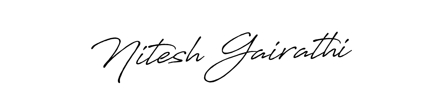 How to Draw Nitesh Gairathi signature style? Antro_Vectra_Bolder is a latest design signature styles for name Nitesh Gairathi. Nitesh Gairathi signature style 7 images and pictures png