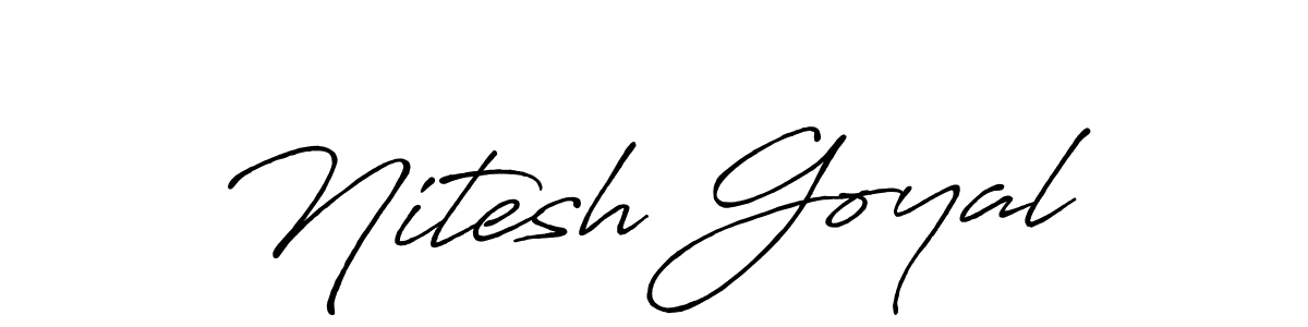 Similarly Antro_Vectra_Bolder is the best handwritten signature design. Signature creator online .You can use it as an online autograph creator for name Nitesh Goyal. Nitesh Goyal signature style 7 images and pictures png