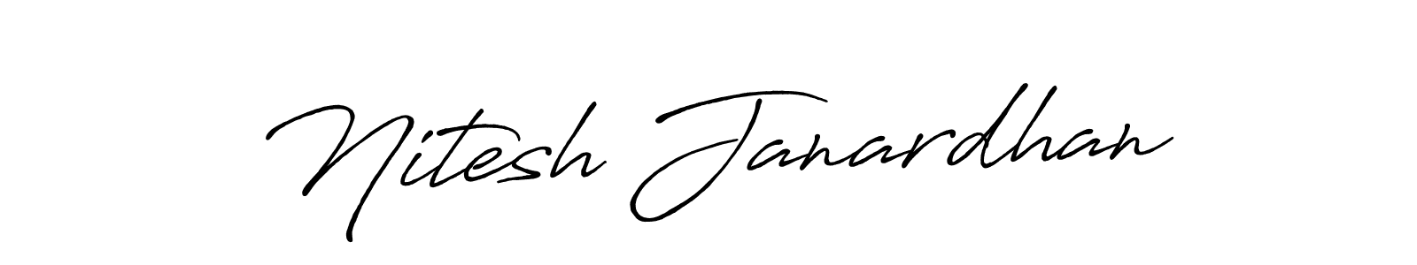 Antro_Vectra_Bolder is a professional signature style that is perfect for those who want to add a touch of class to their signature. It is also a great choice for those who want to make their signature more unique. Get Nitesh Janardhan name to fancy signature for free. Nitesh Janardhan signature style 7 images and pictures png