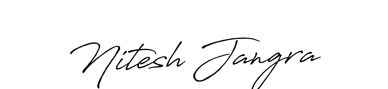 The best way (Antro_Vectra_Bolder) to make a short signature is to pick only two or three words in your name. The name Nitesh Jangra include a total of six letters. For converting this name. Nitesh Jangra signature style 7 images and pictures png