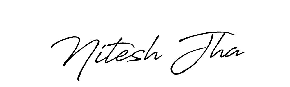 Also You can easily find your signature by using the search form. We will create Nitesh Jha name handwritten signature images for you free of cost using Antro_Vectra_Bolder sign style. Nitesh Jha signature style 7 images and pictures png