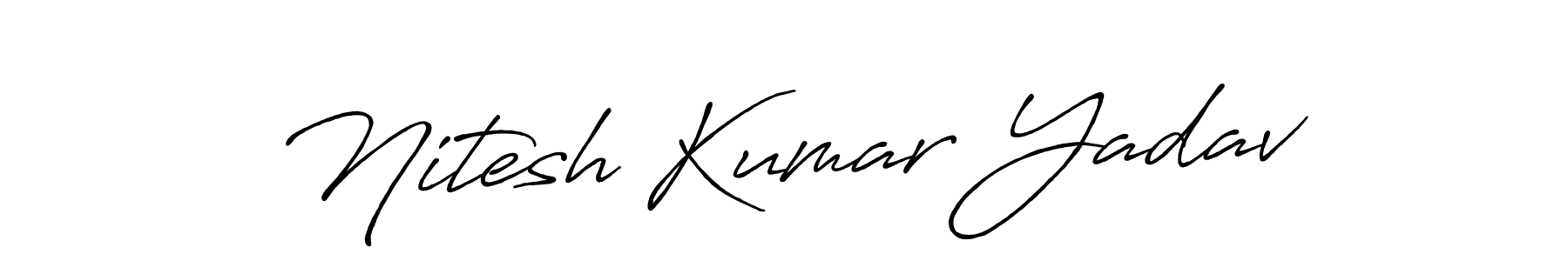 How to make Nitesh Kumar Yadav name signature. Use Antro_Vectra_Bolder style for creating short signs online. This is the latest handwritten sign. Nitesh Kumar Yadav signature style 7 images and pictures png