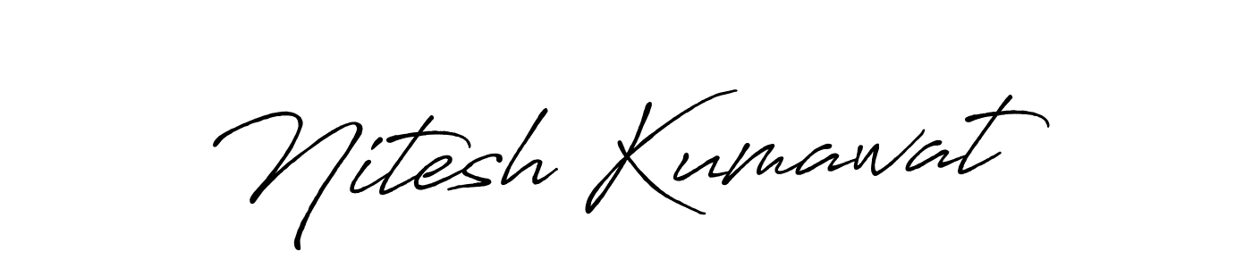 Create a beautiful signature design for name Nitesh Kumawat. With this signature (Antro_Vectra_Bolder) fonts, you can make a handwritten signature for free. Nitesh Kumawat signature style 7 images and pictures png