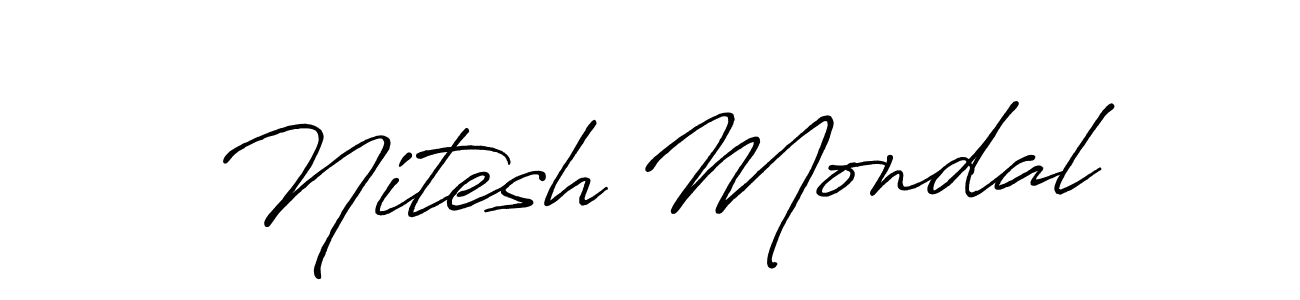 Nitesh Mondal stylish signature style. Best Handwritten Sign (Antro_Vectra_Bolder) for my name. Handwritten Signature Collection Ideas for my name Nitesh Mondal. Nitesh Mondal signature style 7 images and pictures png