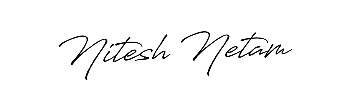 Design your own signature with our free online signature maker. With this signature software, you can create a handwritten (Antro_Vectra_Bolder) signature for name Nitesh Netam. Nitesh Netam signature style 7 images and pictures png