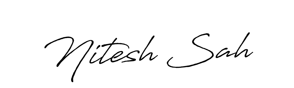 if you are searching for the best signature style for your name Nitesh Sah. so please give up your signature search. here we have designed multiple signature styles  using Antro_Vectra_Bolder. Nitesh Sah signature style 7 images and pictures png