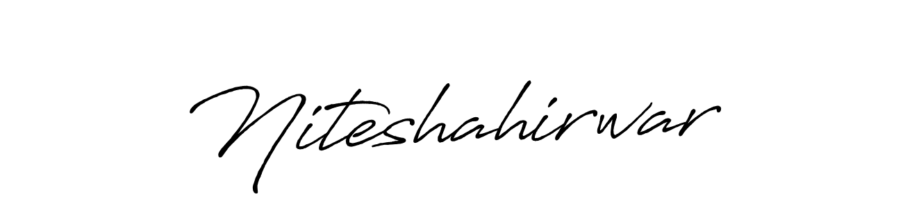 Create a beautiful signature design for name Niteshahirwar. With this signature (Antro_Vectra_Bolder) fonts, you can make a handwritten signature for free. Niteshahirwar signature style 7 images and pictures png