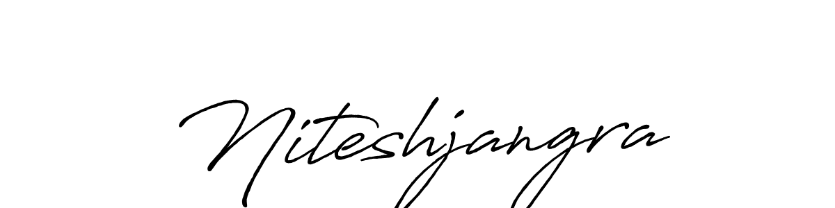 Use a signature maker to create a handwritten signature online. With this signature software, you can design (Antro_Vectra_Bolder) your own signature for name Niteshjangra. Niteshjangra signature style 7 images and pictures png