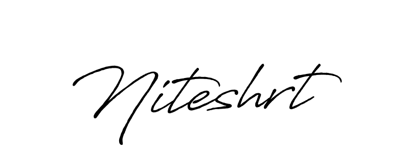 Use a signature maker to create a handwritten signature online. With this signature software, you can design (Antro_Vectra_Bolder) your own signature for name Niteshrt. Niteshrt signature style 7 images and pictures png