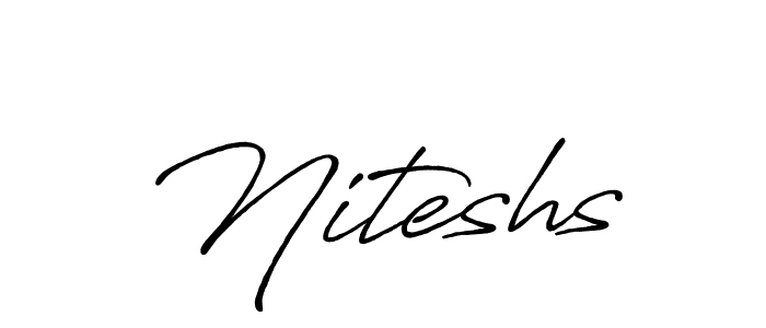 Make a beautiful signature design for name Niteshs. With this signature (Antro_Vectra_Bolder) style, you can create a handwritten signature for free. Niteshs signature style 7 images and pictures png