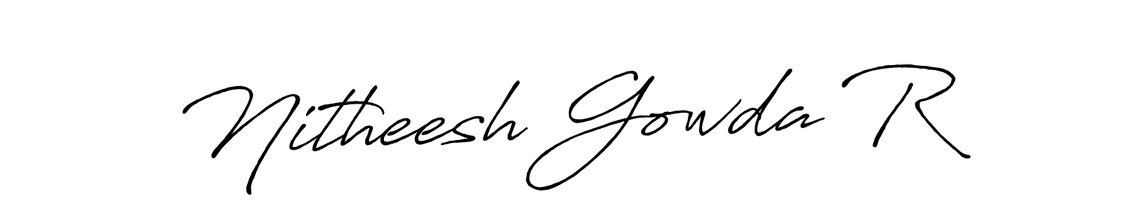 Nitheesh Gowda R stylish signature style. Best Handwritten Sign (Antro_Vectra_Bolder) for my name. Handwritten Signature Collection Ideas for my name Nitheesh Gowda R. Nitheesh Gowda R signature style 7 images and pictures png