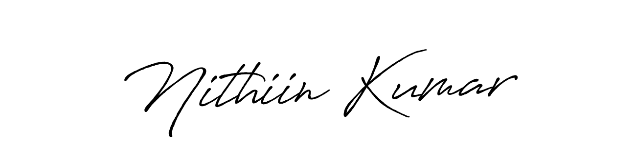 Make a beautiful signature design for name Nithiin Kumar. With this signature (Antro_Vectra_Bolder) style, you can create a handwritten signature for free. Nithiin Kumar signature style 7 images and pictures png