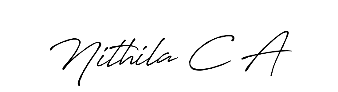 Make a beautiful signature design for name Nithila C A. Use this online signature maker to create a handwritten signature for free. Nithila C A signature style 7 images and pictures png