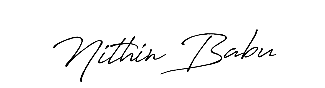 Create a beautiful signature design for name Nithin Babu. With this signature (Antro_Vectra_Bolder) fonts, you can make a handwritten signature for free. Nithin Babu signature style 7 images and pictures png