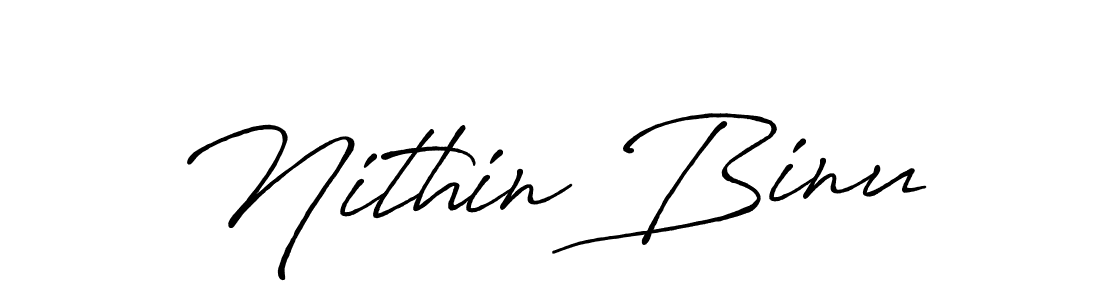 Use a signature maker to create a handwritten signature online. With this signature software, you can design (Antro_Vectra_Bolder) your own signature for name Nithin Binu. Nithin Binu signature style 7 images and pictures png