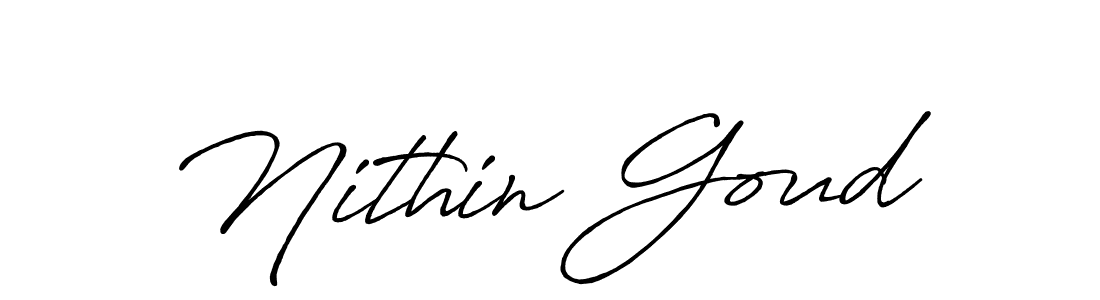 Design your own signature with our free online signature maker. With this signature software, you can create a handwritten (Antro_Vectra_Bolder) signature for name Nithin Goud. Nithin Goud signature style 7 images and pictures png