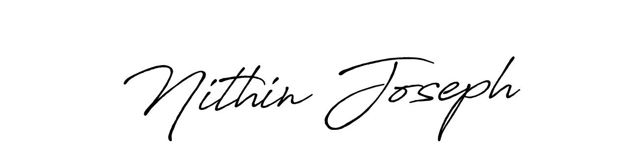 How to make Nithin Joseph name signature. Use Antro_Vectra_Bolder style for creating short signs online. This is the latest handwritten sign. Nithin Joseph signature style 7 images and pictures png