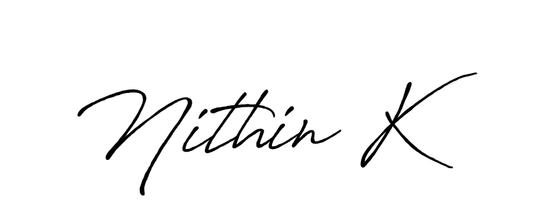 It looks lik you need a new signature style for name Nithin K. Design unique handwritten (Antro_Vectra_Bolder) signature with our free signature maker in just a few clicks. Nithin K signature style 7 images and pictures png